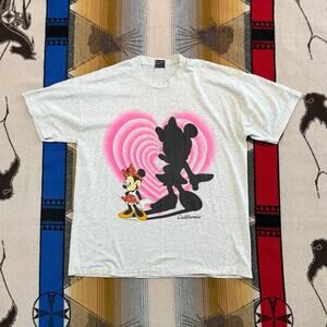Vintage 90s Minnie Mouse Shadow Double Sided T-Shirt Size XL Single Stitch USA